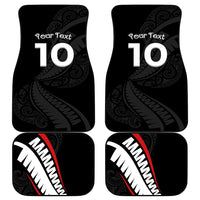New Zealand Rugby Car Mats Sporty Silver Fern Shape with Maori Tattoos LT03 - Polynesian Pride