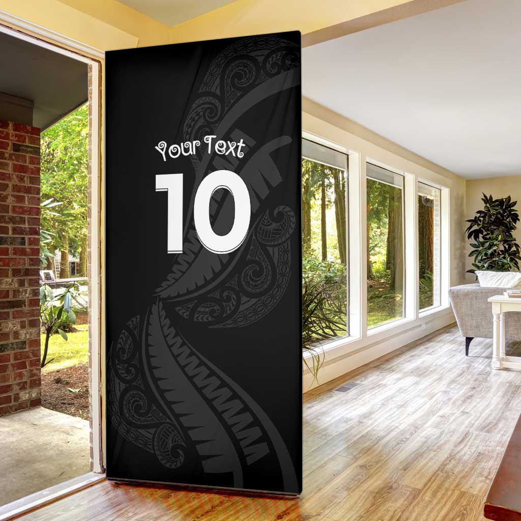 New Zealand Rugby Custom Door Cover Sporty Silver Fern Shape with Maori Tattoos LT03 - Polynesian Pride