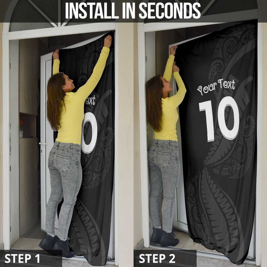 New Zealand Rugby Custom Door Cover Sporty Silver Fern Shape with Maori Tattoos LT03 - Polynesian Pride