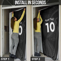New Zealand Rugby Custom Door Cover Sporty Silver Fern Shape with Maori Tattoos LT03 - Polynesian Pride
