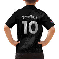 New Zealand Rugby Custom Family Matching Short Sleeve Bodycon Dress and Hawaiian Shirt Sporty Silver Fern Shape with Maori Tattoos LT03 - Polynesian Pride