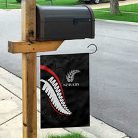 New Zealand Rugby Garden Flag Sporty Silver Fern Shape with Maori Tattoos LT03 - Polynesian Pride