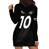 New Zealand Rugby Custom Hoodie Dress Sporty Silver Fern Shape with Maori Tattoos LT03 - Polynesian Pride
