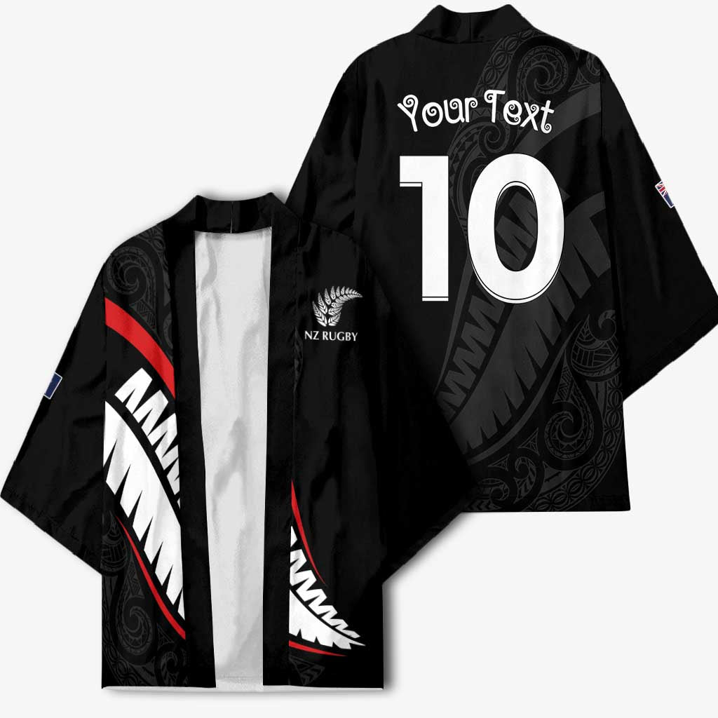 New Zealand Rugby Custom Kimono Sporty Silver Fern Shape with Maori Tattoos LT03 - Polynesian Pride