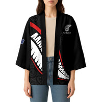 New Zealand Rugby Custom Kimono Sporty Silver Fern Shape with Maori Tattoos LT03 - Polynesian Pride
