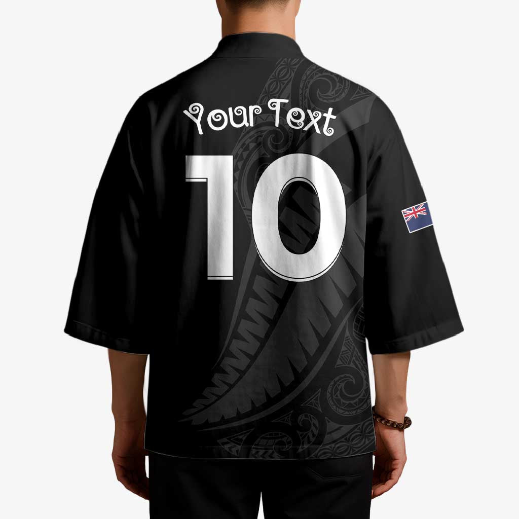 New Zealand Rugby Custom Kimono Sporty Silver Fern Shape with Maori Tattoos LT03 - Polynesian Pride