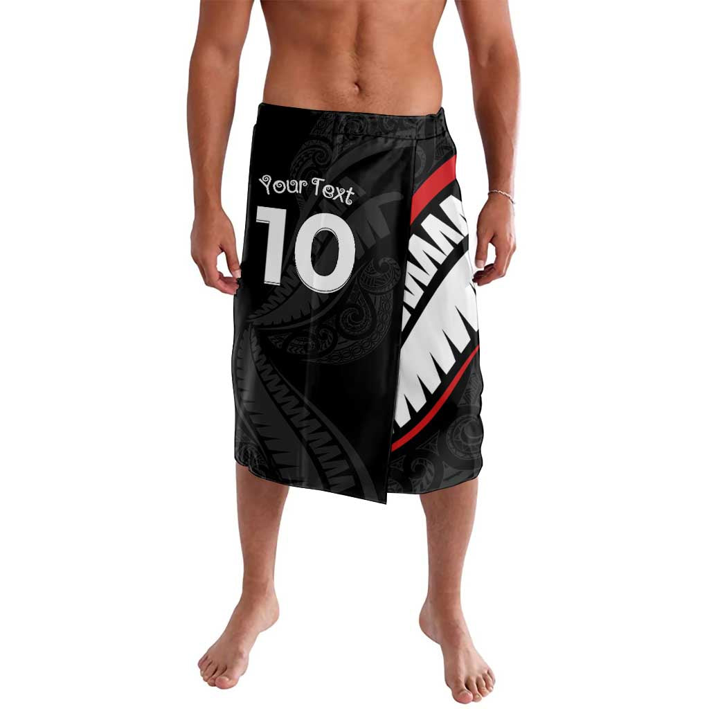 New Zealand Rugby Custom Lavalava Sporty Silver Fern Shape with Maori Tattoos LT03 Black - Polynesian Pride
