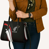 New Zealand Rugby Leather Bag Sporty Silver Fern Shape with Maori Tattoos LT03 - Polynesian Pride