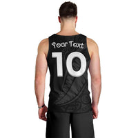 New Zealand Rugby Custom Men Tank Top Sporty Silver Fern Shape with Maori Tattoos LT03 - Polynesian Pride