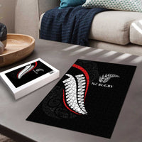New Zealand Rugby Puzzle Sporty Silver Fern Shape with Maori Tattoos LT03 - Polynesian Pride