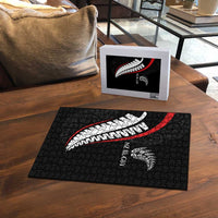 New Zealand Rugby Puzzle Sporty Silver Fern Shape with Maori Tattoos LT03 - Polynesian Pride