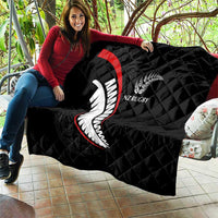 New Zealand Rugby Quilt Sporty Silver Fern Shape with Maori Tattoos LT03 - Polynesian Pride