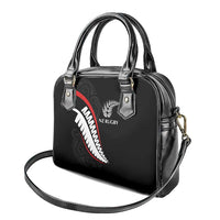 New Zealand Rugby Shoulder Handbag Sporty Silver Fern Shape with Maori Tattoos LT03 - Polynesian Pride