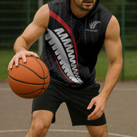 New Zealand Rugby Custom Sleeveless Hoodie Sporty Silver Fern Shape with Maori Tattoos LT03 - Polynesian Pride