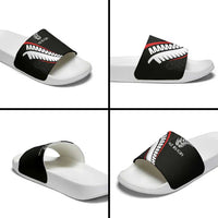 New Zealand Rugby Slide Sandals Sporty Silver Fern Shape with Maori Tattoos LT03 - Polynesian Pride