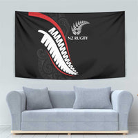 New Zealand Rugby Tapestry Sporty Silver Fern Shape with Maori Tattoos LT03 - Polynesian Pride