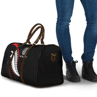 New Zealand Rugby Travel Bag Sporty Silver Fern Shape with Maori Tattoos LT03 - Polynesian Pride