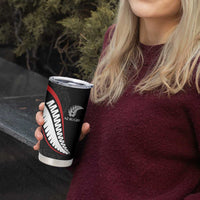 New Zealand Rugby Custom Tumbler Cup Sporty Silver Fern Shape with Maori Tattoos LT03 - Polynesian Pride