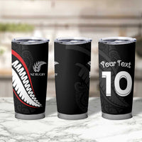 New Zealand Rugby Custom Tumbler Cup Sporty Silver Fern Shape with Maori Tattoos LT03 - Polynesian Pride