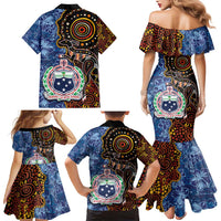 Samoa and Australia Together Family Matching Mermaid Dress and Hawaiian Shirt Kangaroo and Tribal Hibiscus Aboriginal Pattern LT03 - Polynesian Pride