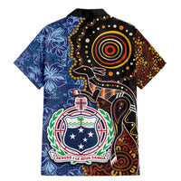 Samoa and Australia Together Family Matching Mermaid Dress and Hawaiian Shirt Kangaroo and Tribal Hibiscus Aboriginal Pattern LT03 - Polynesian Pride