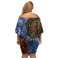 Samoa and Australia Together Family Matching Off Shoulder Short Dress and Hawaiian Shirt Kangaroo and Tribal Hibiscus Aboriginal Pattern LT03 - Polynesian Pride