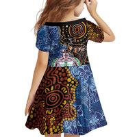 Samoa and Australia Together Family Matching Tank Maxi Dress and Hawaiian Shirt Kangaroo and Tribal Hibiscus Aboriginal Pattern LT03 - Polynesian Pride