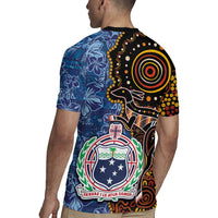 Samoa and Australia Together Rugby Jersey Kangaroo and Tribal Hibiscus Aboriginal Pattern LT03 - Polynesian Pride