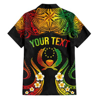Personalised Pohnpei Independence Day Family Matching Long Sleeve Bodycon Dress and Hawaiian Shirt Polynesian Tattoo and Plumeria Reggae Color LT03 - Polynesian Pride