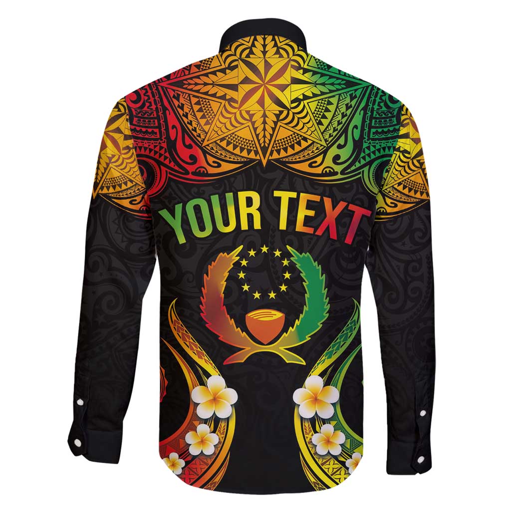 Personalised Pohnpei Independence Day Family Matching Mermaid Dress and Hawaiian Shirt Polynesian Tattoo and Plumeria Reggae Color LT03 - Polynesian Pride