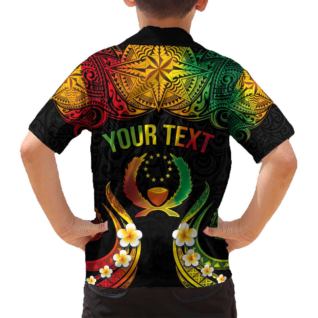 Personalised Pohnpei Independence Day Family Matching Off Shoulder Maxi Dress and Hawaiian Shirt Polynesian Tattoo and Plumeria Reggae Color LT03 - Polynesian Pride