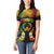 Personalised Pohnpei Independence Day Women Polo Shirt Polynesian Tattoo and Plumeria Reggae Color