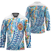 Hawaiian Turtle and Lei Hockey Jersey Tribal Kakau and Tropical Plants Human Heart LT03 - Polynesian Pride