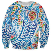Hawaiian Turtle and Lei Sweatshirt Tribal Kakau and Tropical Plants Human Heart LT03 Unisex Multicolor - Polynesian Pride