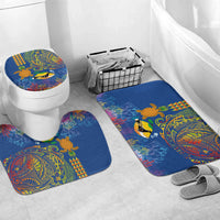 Hawaii Ocean Bathroom Set Pineapple Turtle and Mango Reef Triggerfish and Kakau Tattoo LT03 Mat Set Only (3 pcs) One Size Multicolor - Polynesian Pride