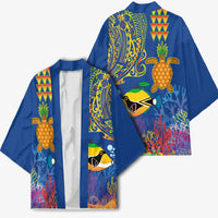 Hawaii Ocean Kimono Pineapple Turtle and Mango Reef Triggerfish and Kakau Tattoo LT03 - Polynesian Pride