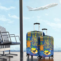 Hawaii Ocean Luggage Cover Pineapple Turtle and Mango Reef Triggerfish and Kakau Tattoo LT03 - Polynesian Pride