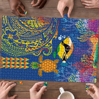Hawaii Ocean Puzzle Pineapple Turtle and Mango Reef Triggerfish and Kakau Tattoo LT03 - Polynesian Pride