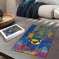 Hawaii Ocean Puzzle Pineapple Turtle and Mango Reef Triggerfish and Kakau Tattoo LT03 - Polynesian Pride