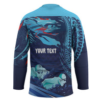Personalized Hawaii Swimming Hockey Jersey Tribal Sporty Style LT03 - Polynesian Pride
