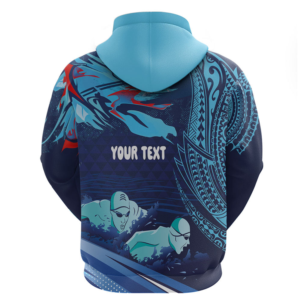 Personalized Hawaii Swimming Zip Hoodie Tribal Sporty Style LT03 - Polynesian Pride