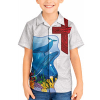 Tonga Swimming with Whales Hawaiian Shirt Ngatu Pattern LT03 - Polynesian Pride