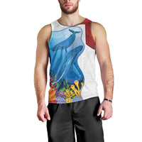 Tonga Swimming with Whales Men Tank Top Ngatu Pattern LT03 - Polynesian Pride