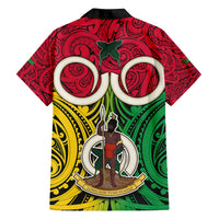 Vanuatu Family Matching Long Sleeve Bodycon Dress and Hawaiian Shirt Pig Tusk Mix Maori Pattern and Namele Leaf LT03 - Polynesian Pride