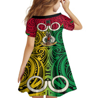 Vanuatu Family Matching Off Shoulder Maxi Dress and Hawaiian Shirt Pig Tusk Mix Maori Pattern and Namele Leaf LT03 - Polynesian Pride