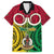 Vanuatu Family Matching Puletasi Dress and Hawaiian Shirt Pig Tusk Mix Maori Pattern and Namele Leaf LT03 Dad's Shirt - Short Sleeve Red - Polynesian Pride