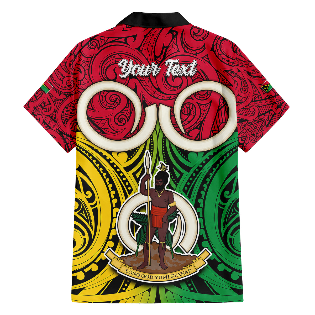 Personalised Vanuatu Family Matching Short Sleeve Bodycon Dress and Hawaiian Shirt Pig Tusk Mix Maori Pattern and Namele Leaf LT03 - Polynesian Pride