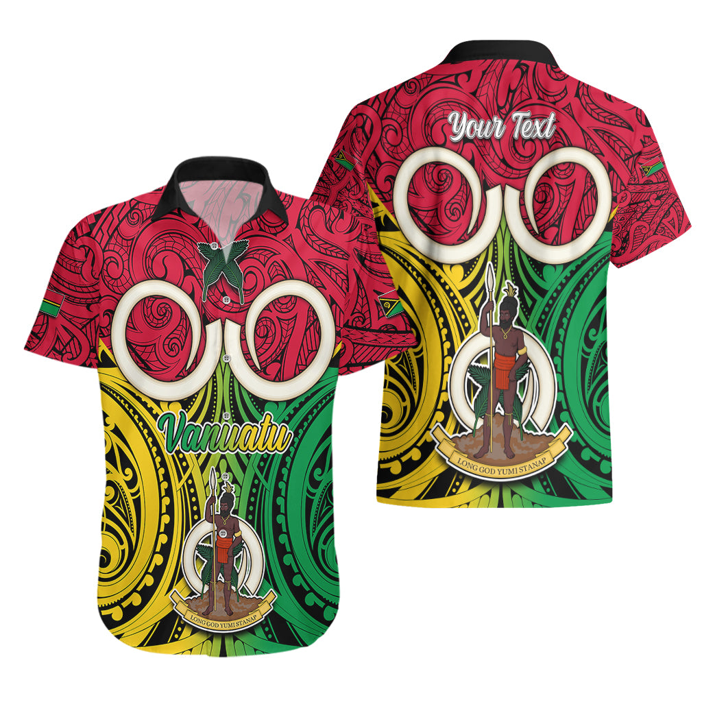 Personalised Vanuatu Hawaiian Shirt Pig Tusk Mix Maori Pattern and Namele Leaf LT03 - Polynesian Pride