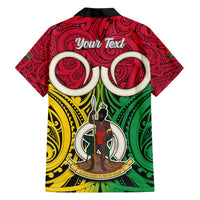 Personalised Vanuatu Kid Hawaiian Shirt Pig Tusk Mix Maori Pattern and Namele Leaf LT03 - Polynesian Pride
