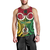 Personalised Vanuatu Men Tank Top Pig Tusk Mix Maori Pattern and Namele Leaf LT03 - Polynesian Pride